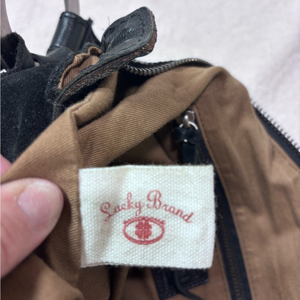 Lucky Brand Black Suede Shoulder Bag - Picture 7 of 13